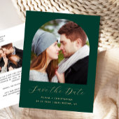 2フォトアーチエメラルドグリーンQRコード日付を保存 ポストカード