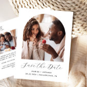 2フォトアーチ白黒QRコード日付の保存 ポストカード