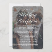 2フォトウェディングレセプションのみエレガント白文字 招待状 (正面)