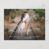 2フォトウェディングRSVP食事の選択ソングリクエスト インビテーションポストカード (正面)