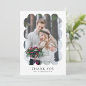 2フォトウェーブフレーム結婚新着ありがとう カード (スタンド正面)