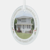 2フォトウォーターカラーホリーニューホーム初めてのクリスマス ガラスオーナメント (正面左)