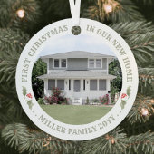 2フォトウォーターカラーホリーニューホーム初めてのクリスマス メタルオーナメント