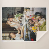 2フォトカスタムコラージュパーソナライズされた シェルパブランケット (正面(横))