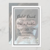 2フォトカップルシックモダンスクリプトブライダルシャワー 招待状 (正面/裏面)