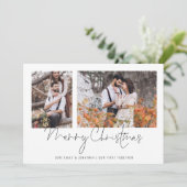 2フォトカップル初めて一緒にメリークリスマス シーズンカード (スタンド正面)