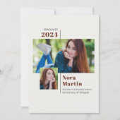 2フォトカレッジ卒業オーバーンクリーム 案内状 (正面)