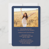 2フォトクラス年海軍ブルーと銅卒業 案内状 (裏面)