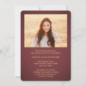 2フォトクラス年版ブルゴーニュ金ゴールド台本卒業 案内状 (裏面)