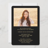 2フォトクラス年黒版と金ゴールドスクリプトの卒業 案内状 (裏面)