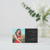 2フォトクラリネティストブラック&ホワイトモダン 名刺 (スタンド正面)