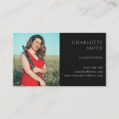 2フォトクラリネティストブラック&ホワイトモダン 名刺 (正面)