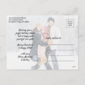 2フォトクリスマスグリーン素朴&グレーウッド シーズンポストカード (裏面)