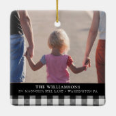 2フォトクリスマスニューホームバッファロープレイドクリスマス セラミックオーナメント (裏面)