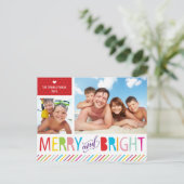 2フォトクリスマスポストカモダンーメリー&ブライト シーズンポストカード (スタンド正面)