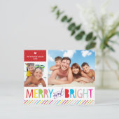 2フォトクリスマスポストカモダンーメリー&ブライト シーズンポストカード (スタンド正面)