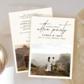 2フォトクリームウェディングレセプションの後に幸せに 案内状