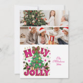 2フォトグリッターヒョウ弓ホリーすてき シーズンカード (正面)