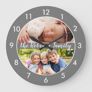 2フォトコラージグレイカスタム大時計 ラージ壁時計