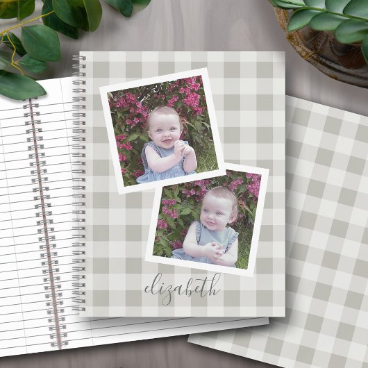 2フォトコラージバッファローチェックでベージグレイを編集 ノートブック