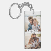 2フォトコラージファミリ名 – 水平写真 キーホルダー (正面左)