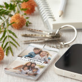 2フォトコラージファミリ名 – 水平写真 キーホルダー (正面右)