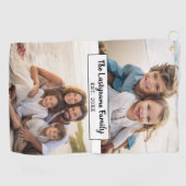 2フォトコラージファミリ名 – 水平写真 ゴルフタオル (横)