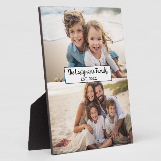 2フォトコラージファミリ名 – 水平写真 フォトプラーク (側面)