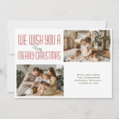 2フォトコラージミニマルモダンリストクリスマス シーズンカード (正面)