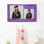 2フォトコラージュおめでとう2023パープルのグラードクラス 横断幕 (インサイチュ)