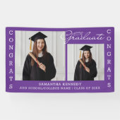 2フォトコラージュおめでとう2023パープルのグラードクラス 横断幕 (横)