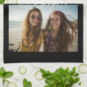 2フォトコラージュとトレンディースクリプトのキャプション – 黒 キッチンタオル (折り畳み)