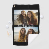 2フォトコラージュとトレンディースクリプトのキャプション – 黒 ゴルフタオル (インサイチュ)