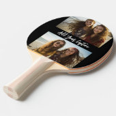 2フォトコラージュとトレンディースクリプトのキャプション – 黒 卓球ラケット (正面アングル)