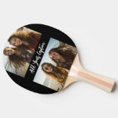 2フォトコラージュとトレンディースクリプトのキャプション – 黒 卓球ラケット (横)