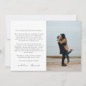 2フォトコラージュのミニマル結婚リストスクリプト サンキューカード (裏面)