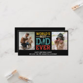 2フォトコラージュの最高のパパが常に挨拶を追加 カード (正面/裏面インサイチュ)