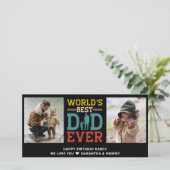 2フォトコラージュの最高のパパが常に挨拶を追加 カード (スタンド正面)