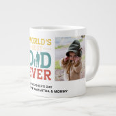2フォトコラージュの最高のパパが常に挨拶を追加 ジャンボコーヒーマグカップ (正面右)