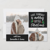 2フォトコラージュは小さなメリークリスマスを持つ シーズンカード (正面)