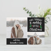 2フォトコラージュは小さなメリークリスマスを持つ シーズンカード (スタンド正面)