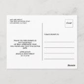 2フォトコラージュスタイリッシュの結婚サンキューカード ポストカード (裏面)