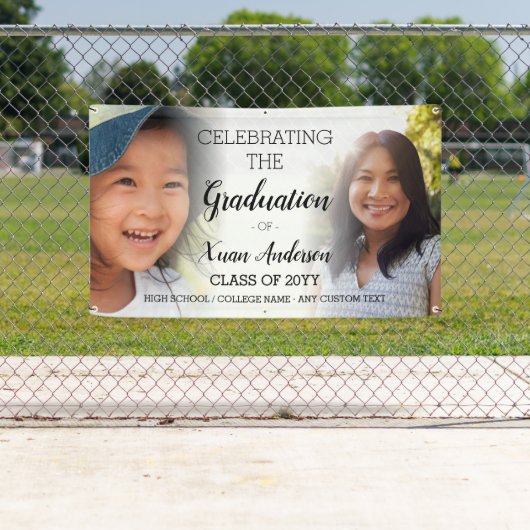 2フォトコラージュパーソナライズされたスクリプトの卒業 横断幕 (インサイチュ)