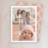 2フォトコラージュミニマルクリスマスコーラス シーズンカード