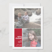 2フォトコラージュミニマルクリスマス赤クリスマス シーズンカード (正面)