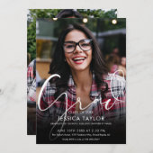 2フォトコラージュモダン卒業式パーティー 招待状 (正面/裏面)