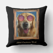 2フォトコラージュヴィンテージフレームドッグペットファミリー クッション (裏面)