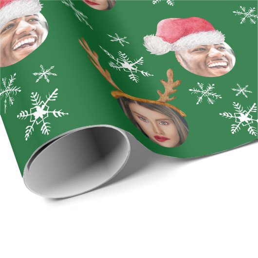 2フォトコラージュSantaとトナカイ ラッピングペーパー (ロールコーナー)