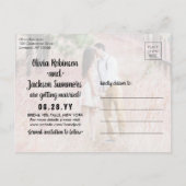 2フォトコリント愛の結婚式の日付を保存 案内ポストカード (裏面)