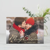 2フォトゴールデンモダンクリスマスグリーティング シーズンカード (スタンド正面)